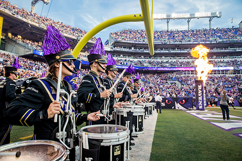 Baltimore Marching Ravens Percussion Line